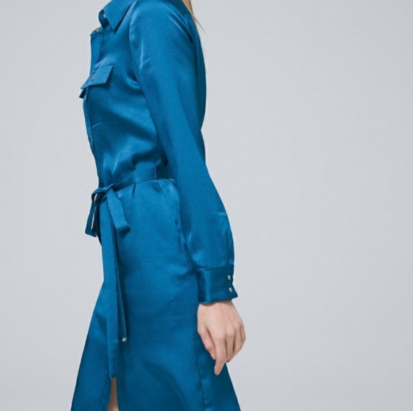 ⚠️SOLD ⚠️ Charmeuse Shirt Dress - Picture 3 of 10